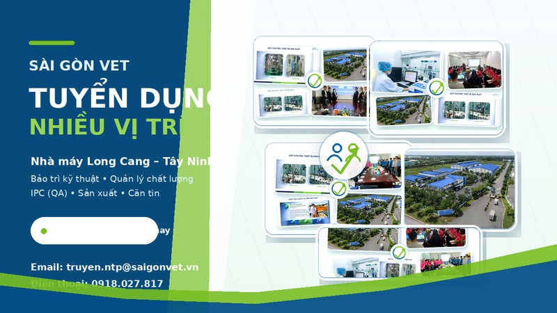 Tuyển dụng nhiều vị trí tại Nhà máy Long Cang