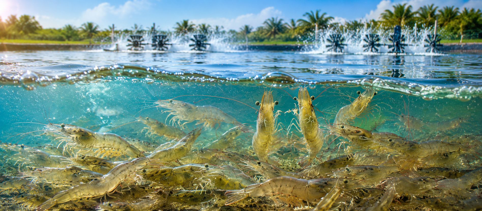 Healthy shrimp with digestive and disease resistance support