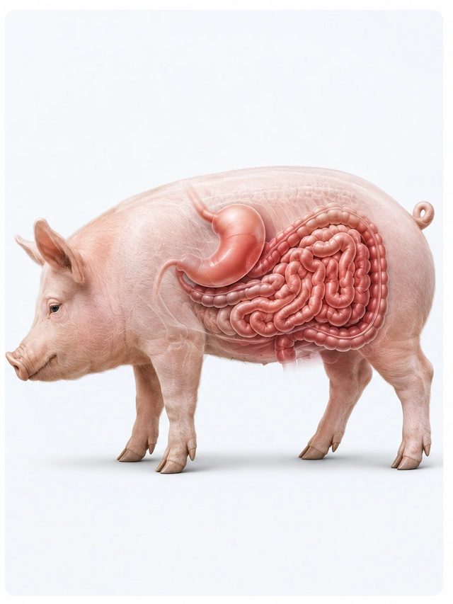 Illustration of digestive diseases in livestock