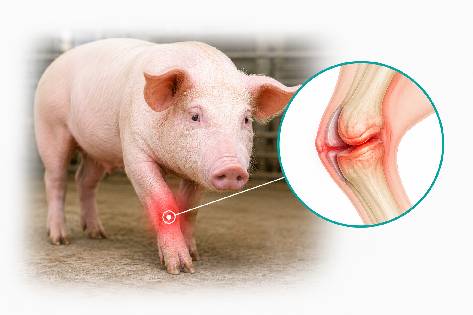 Illustration of arthritis in livestock