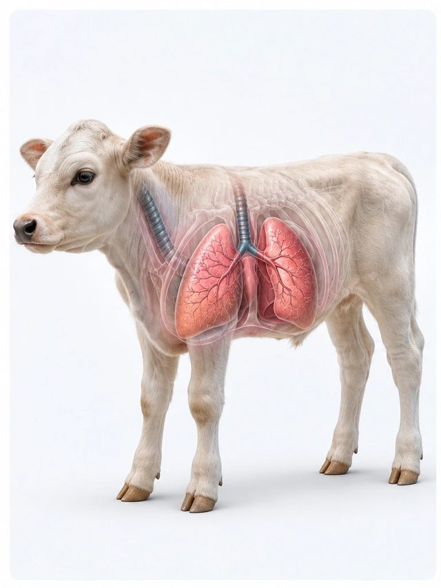 Illustration of respiratory diseases in livestock